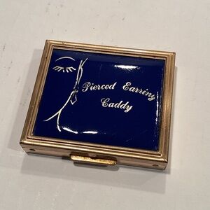 Unk Gold and Blue Pierced Earring Caddy